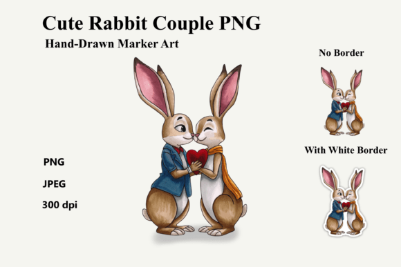 Download Cute Rabbit Couple in Love PNG - Love png Collection