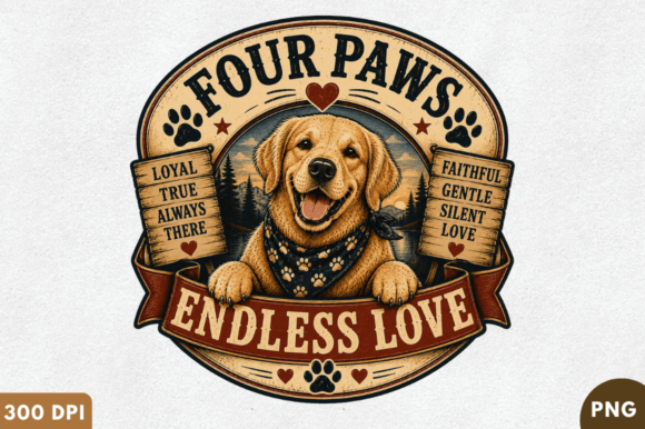 Download Four Paws Endless Love PNG T-Shirt Desig - Love png Collection