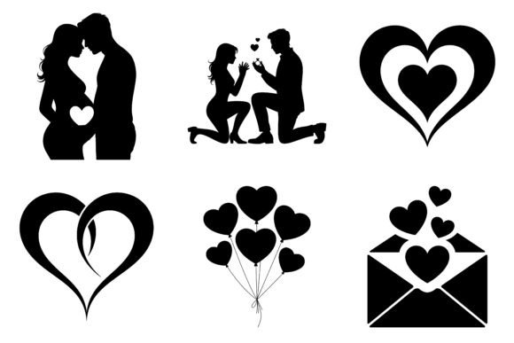Download Valentine's Day Silhouette Vector Bundle - Valentine's day silhouette Collection